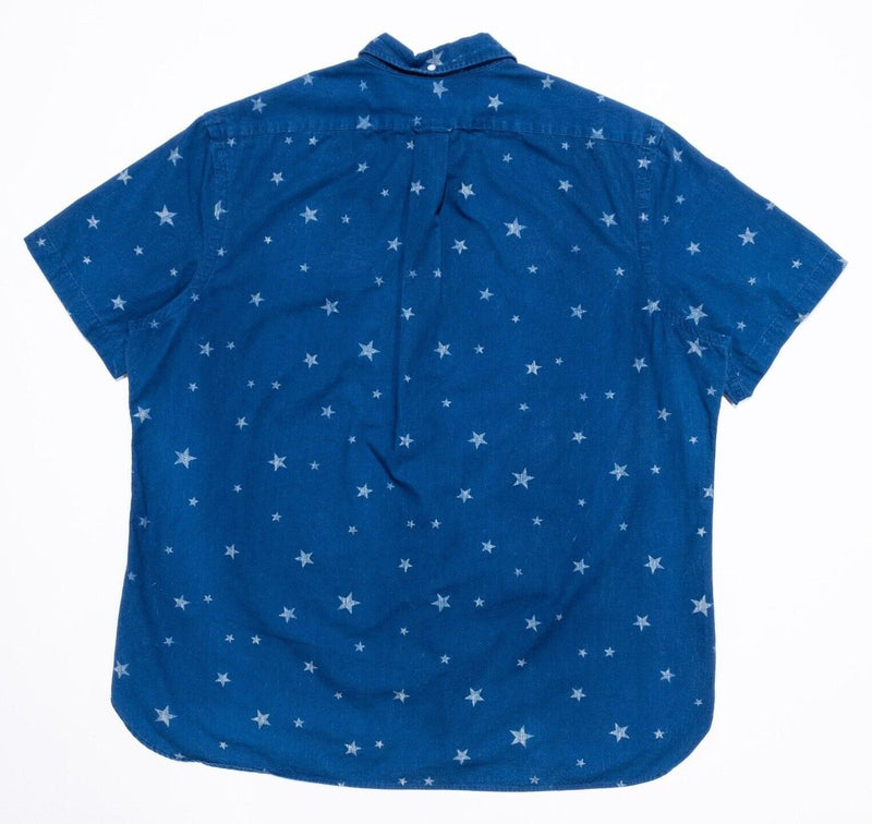 Polo Ralph Lauren XXL Men's Shirt Half Button-Front Blue Stars Print 2XL