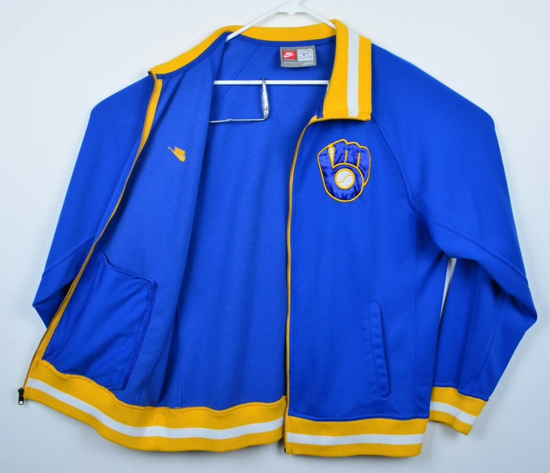 Milwaukee Brewers Men's XL Nike Cooperstown Collection Blue Zip MLB Track Jacket