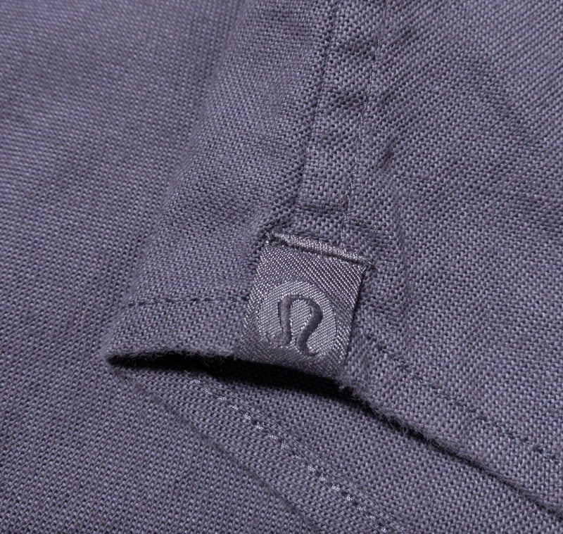 Lululemon Commission Shirt Men's Fits Medium Solid Purple Oxford Button-Up