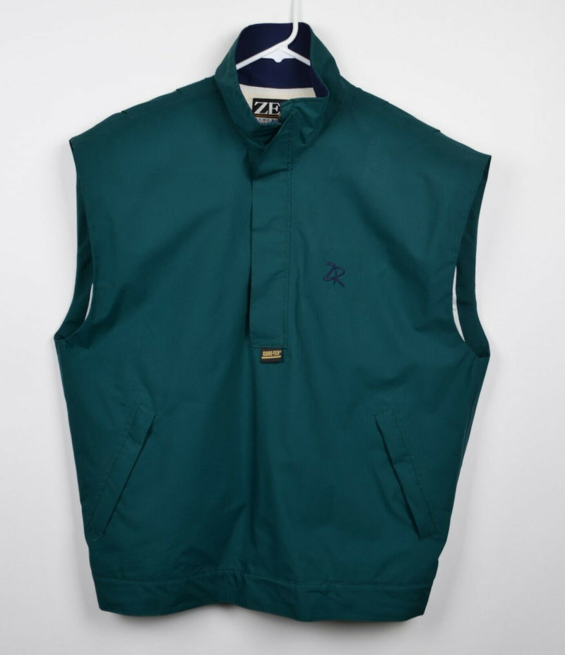 Zero Restriction Men's Sz Large GORE-Tex Green Half Zip Pullover Rain Golf Vest