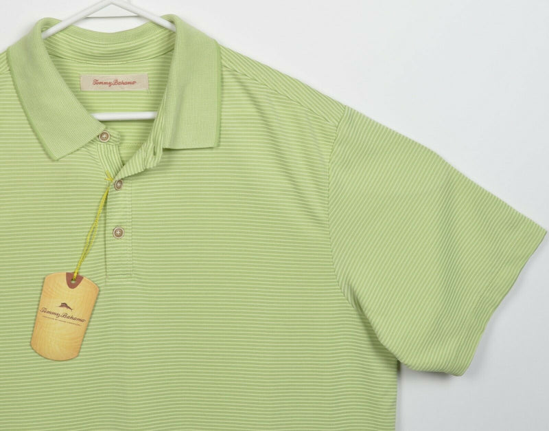 Tommy Bahama Men's XL Superfecta Stripe Pale Green Tea Modal Poly Polo Shirt