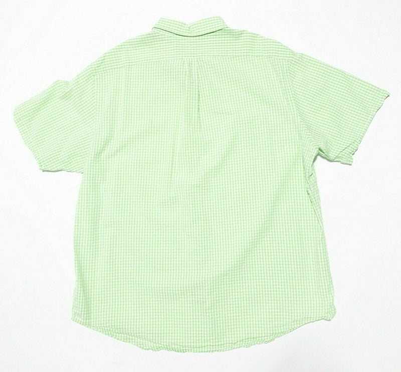 Polo Ralph Lauren Button-Down Shirt XXL Men's Green Check Short Sleeve 2XL Pony