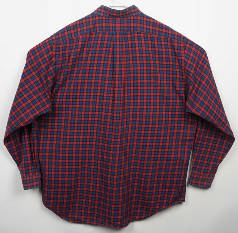 Polo Ralph Lauren Men's XL Classic Fit Red Navy Blue Plaid Button-Down Shirt