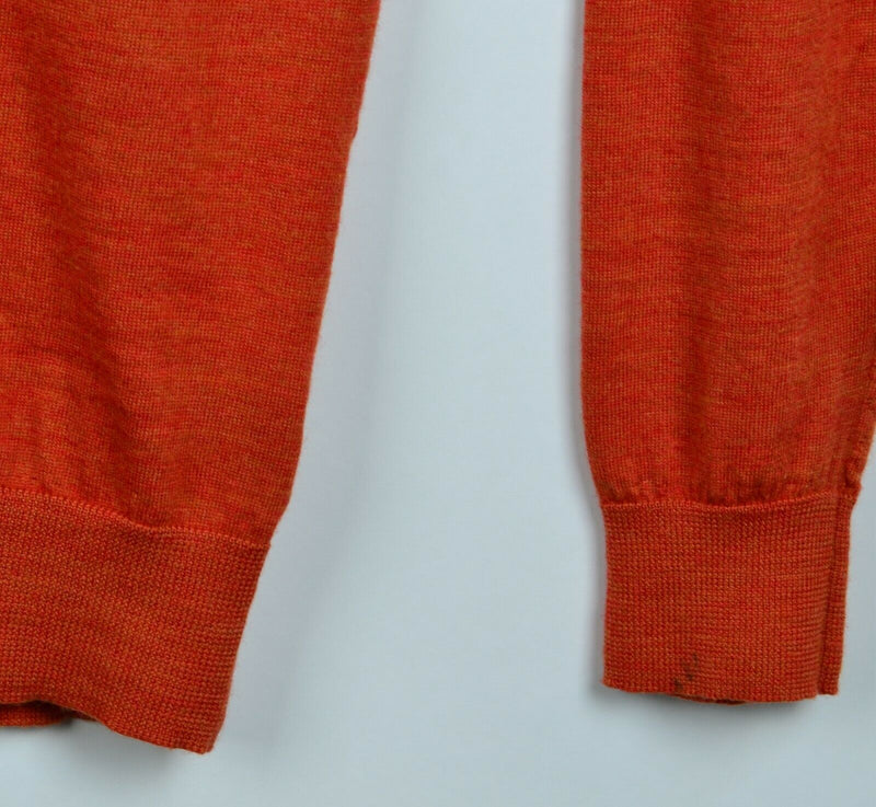 Polo Ralph Lauren Men's XL 100% Merino Wool Orange V-Neck Pullover Sweater