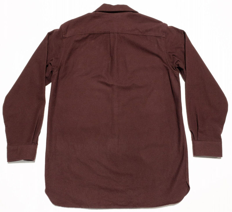 L.L. Bean Chamois Cloth Shirt Medium Tall Men's Flannel Maroon Red/Purple Button
