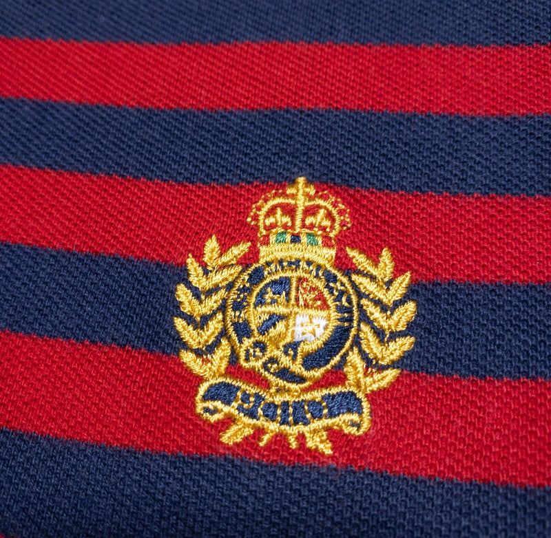 Polo Ralph Lauren Polo Shirt Men's 2XL Red Navy Blue Striped Crest Logo New