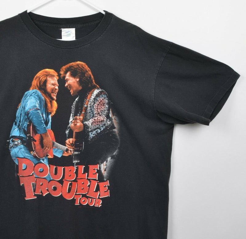 Vtg 90s Double Trouble Men's Sz XL Winterland Guitar Rock Tour Band T-Shirt