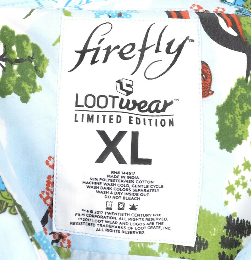Firefly Lootwear Men's Sz XL Dinosaur Pagoda Limited Edition Hawaiian Shirt