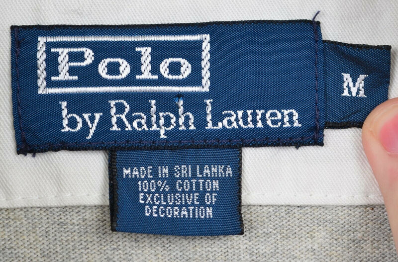 Polo Ralph Lauren Men's Sz Medium Heather Gray Eagle Graphic Rugby Shirt