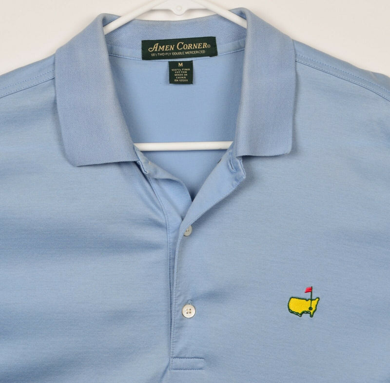 Amen Corner Masters Golf Men's Medium Solid Light Blue Augusta Golf Polo Shirt