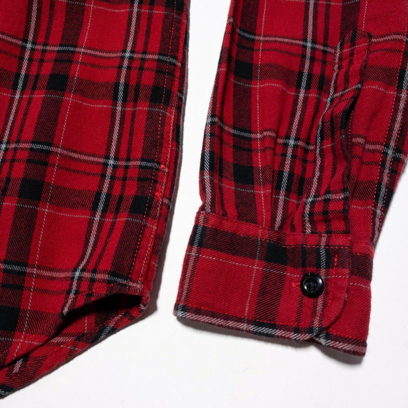 J. Crew Sportsmen Mid-Weight Flannel Shirt Holiday Red Plaid Men's Small