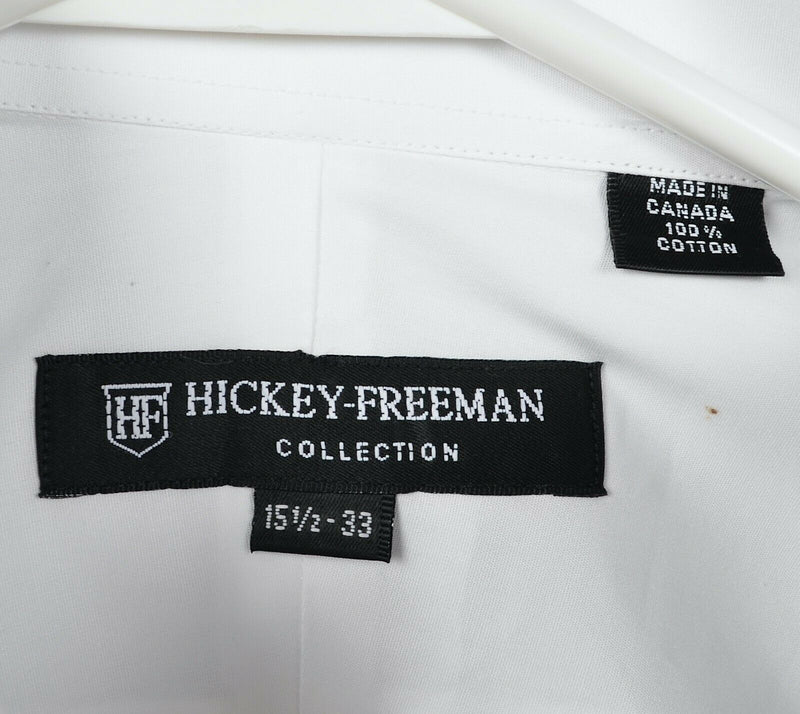 Hickey-Freeman Men's 15.5/33 French Cuff White Ruffle Wing Formal Tuxedo Shirt