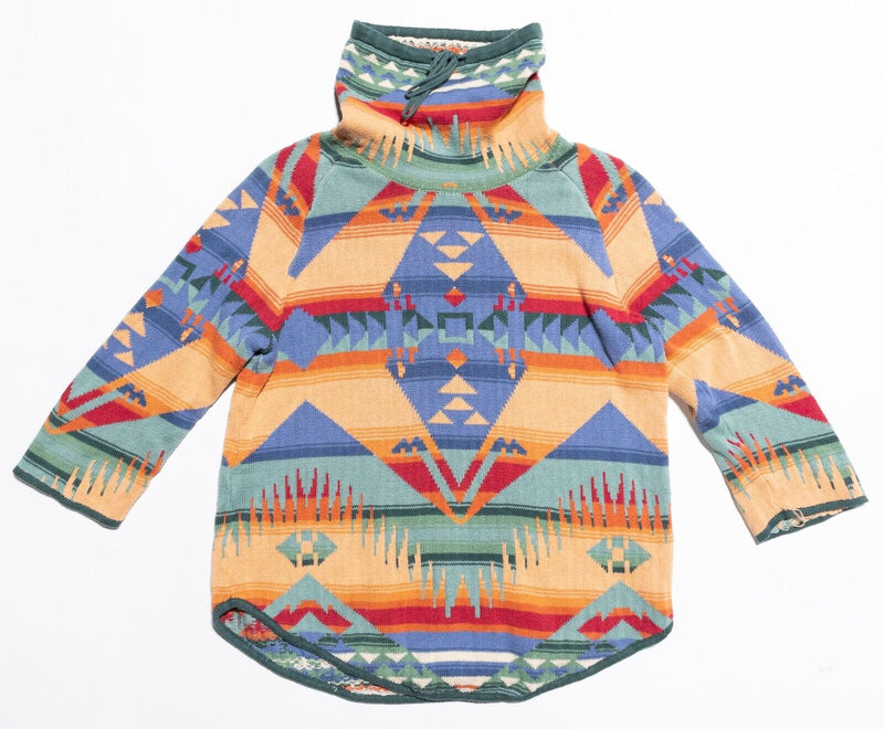 Chaps Ralph Lauren Aztec Sweater Women's Medium Southwestern Cowl Neck Pullover