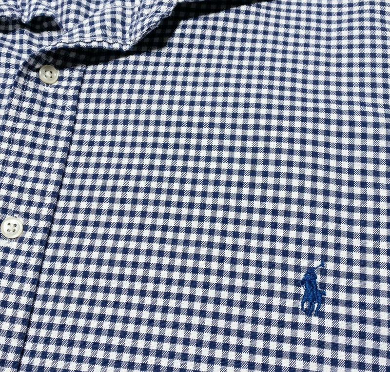 Polo Ralph Lauren Men's 4XB (4XL Big) Blue White Check Button-Front Shirt