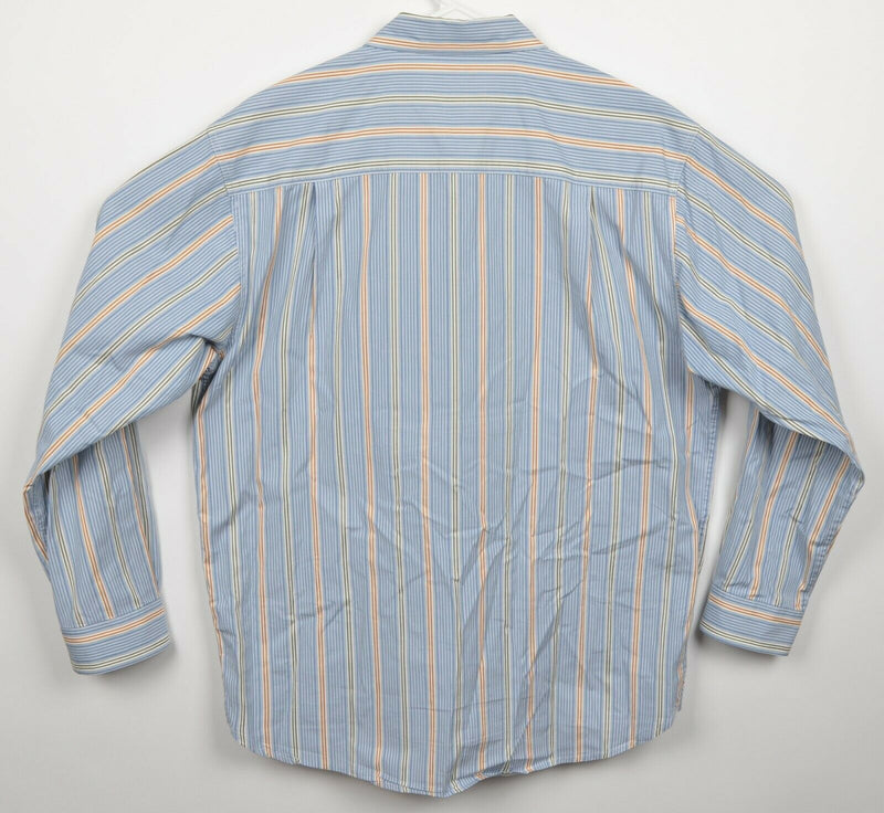 The Territory Ahead Men's Large Blue Striped Long Sleeve Button-Front Shirt