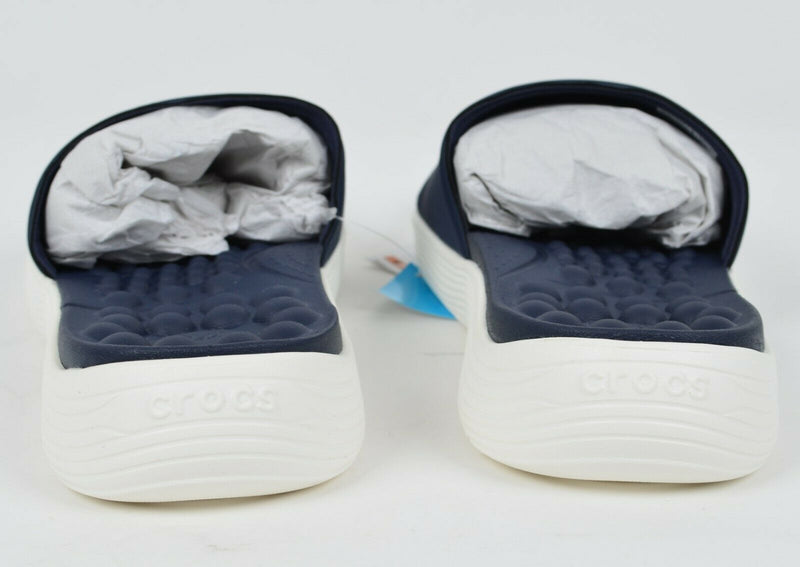 Crocs Women's US 10 Relaxed Fit Reviva Slide Navy/White Slip-On Sandals