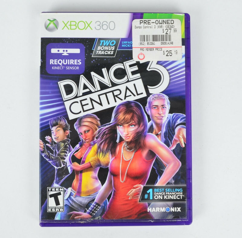 Dance Central 3 (Microsoft Xbox 360, 2012) Kinect Case Disc Manual Complete