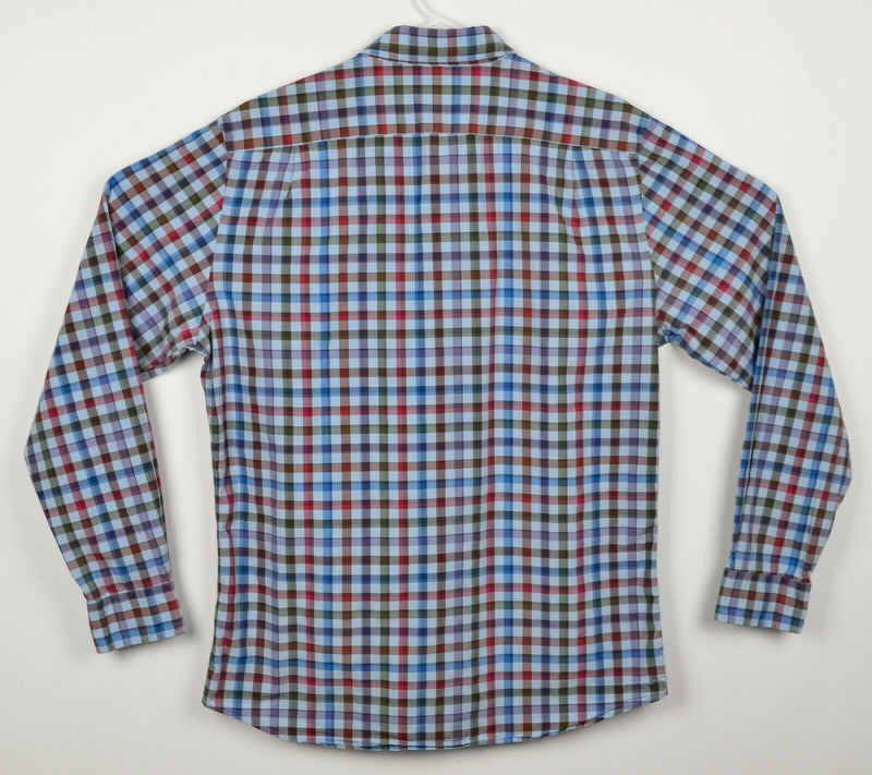 Rodd & Gunn Men's Sz Large Sport Fit Blue Red Plaid Check Long Sleeve Shirt