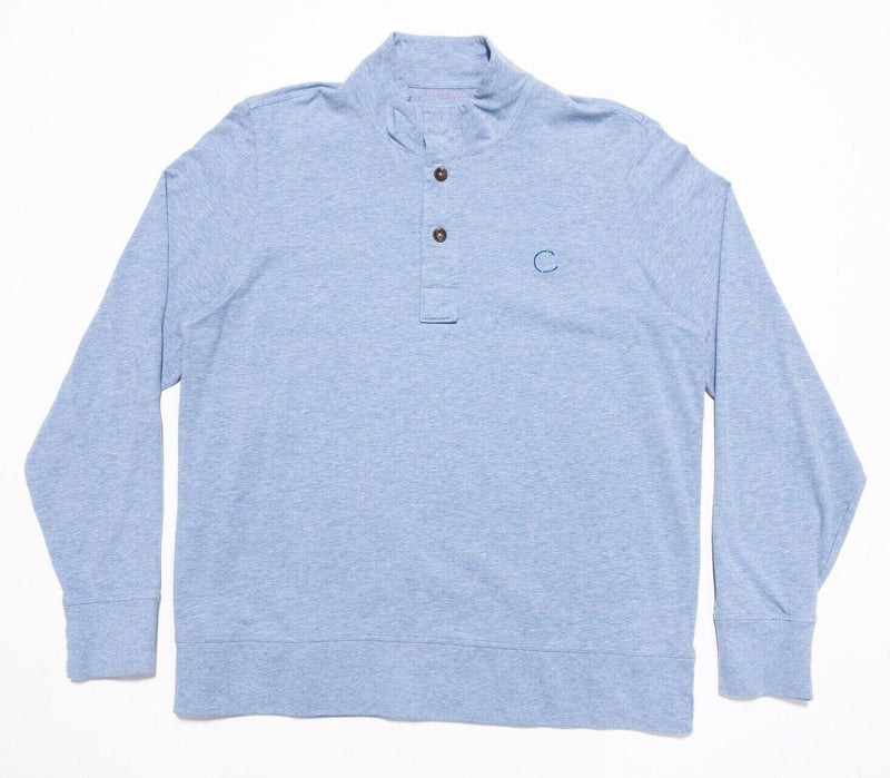 B. Draddy Long Sleeve Shirt Medium Mens Heather Blue Polo/Sweatshirt Golf Casual