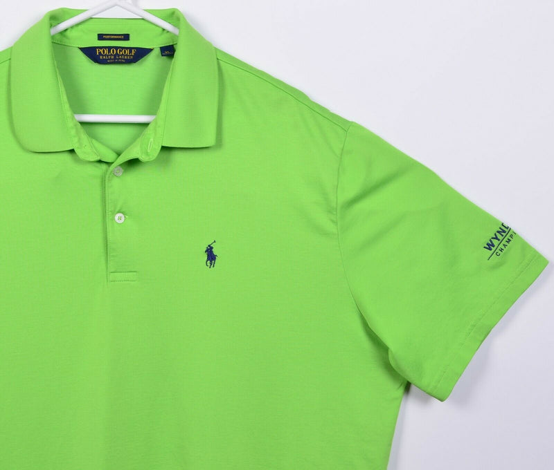 Polo Golf Ralph Lauren Men's XL Performance Lime Green Cotton Poly Polo Shirt
