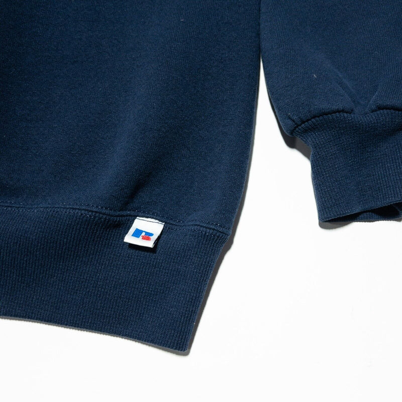 Russell Athletic Sweatshirt Men's Large Vintage 90s Crewneck Navy Blue Blank