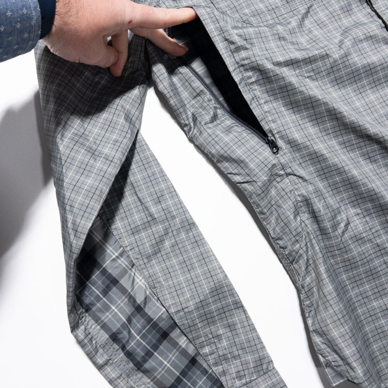 Lululemon Reversible Jacket Men's XL Plaid Check Gray Reflective Zip Windbreaker