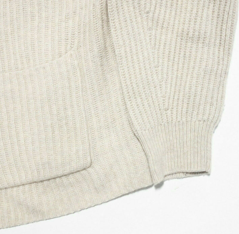 Madewell Women's 2XL Merino Wool Blend Ivory Knit Open Front Cardigan Sweater