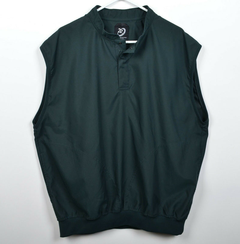 Zero Restriction Men's Large Dark Green 1/4 Snap Microfiber Wind Rain Golf Vest