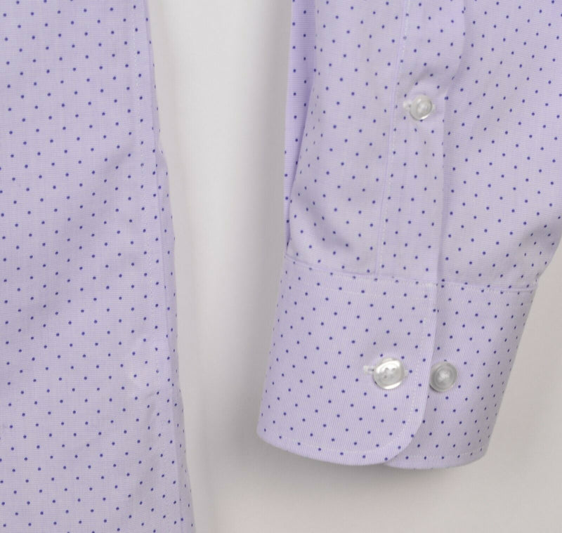 Bonobos Wrinkle-Free Men's Sz 16.5/34 Slim Fit Purple Polka Dot Dress Shirt