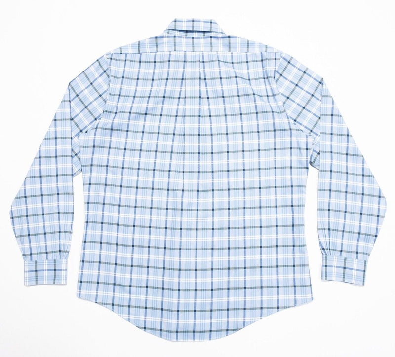 Brooks Brothers Shirt Large Men's Long Sleeve Button-Down Blue Plaid Non-Iron