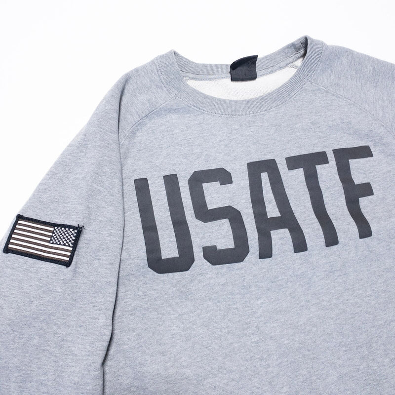 Nike USATF Sweatshirt Men's Large Gray Crewneck Track & Field USA Flag Patch