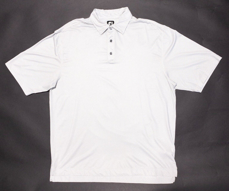 FootJoy Golf XL Polo Men's Shirt White Geometric Wicking Performance Stretch