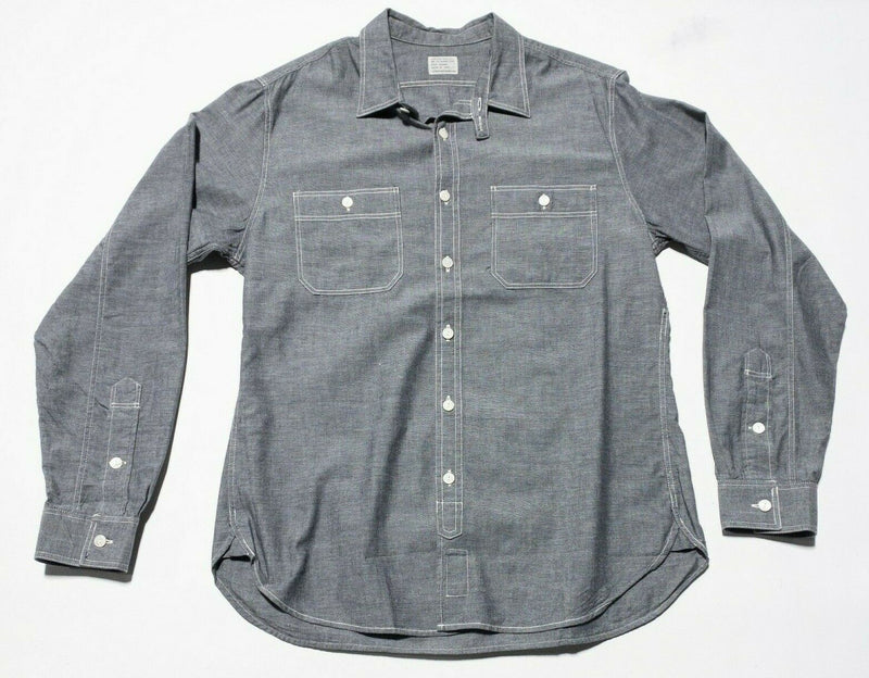 J. Crew Authentic Workwear Loop Collar Button-Front Shirt Gray Men's Medium