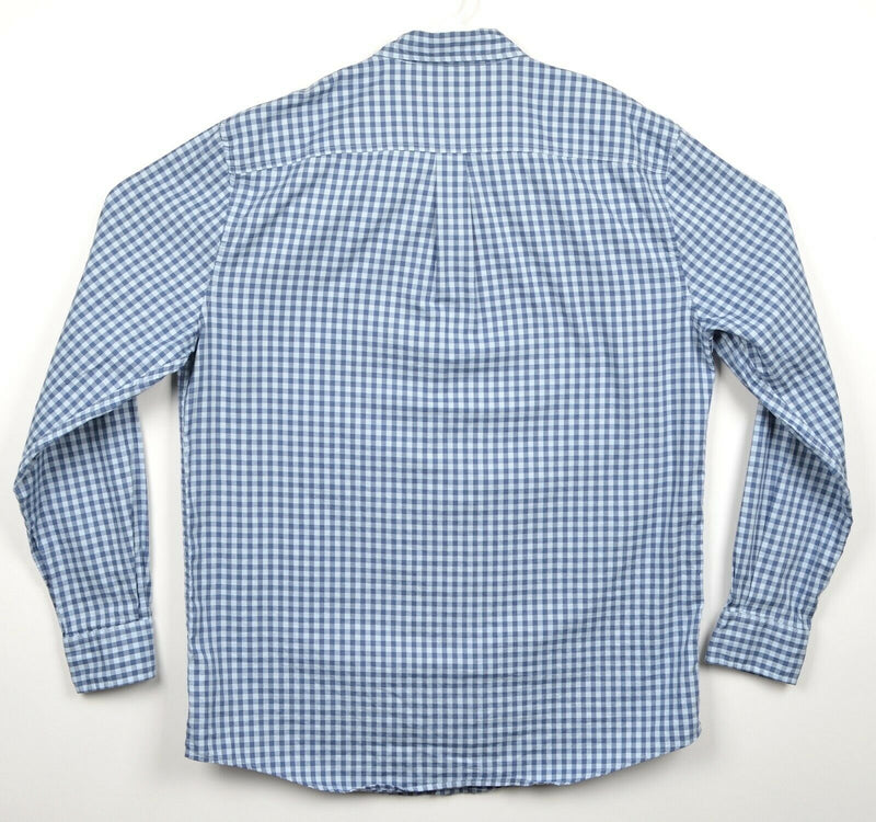 Johnnie-O Men's Sz Large Blue Light Blue Gingham Check Button-Down Shirt