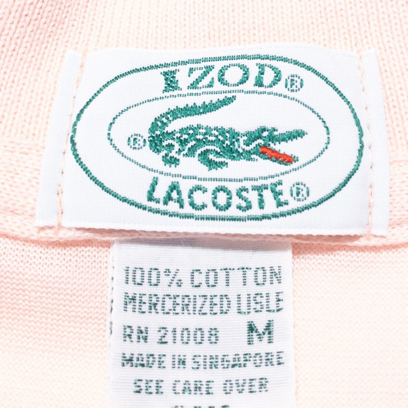 Izod Lacoste Vintage Polo Shirt Men's Medium 80s Solid Pink Alligator Croc