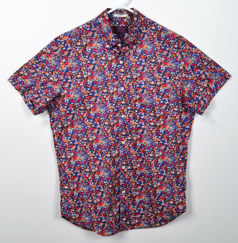 J. Crew x Liberty Fabrics Men's XS Floral Colorful Red Blue Button-Down Shirt