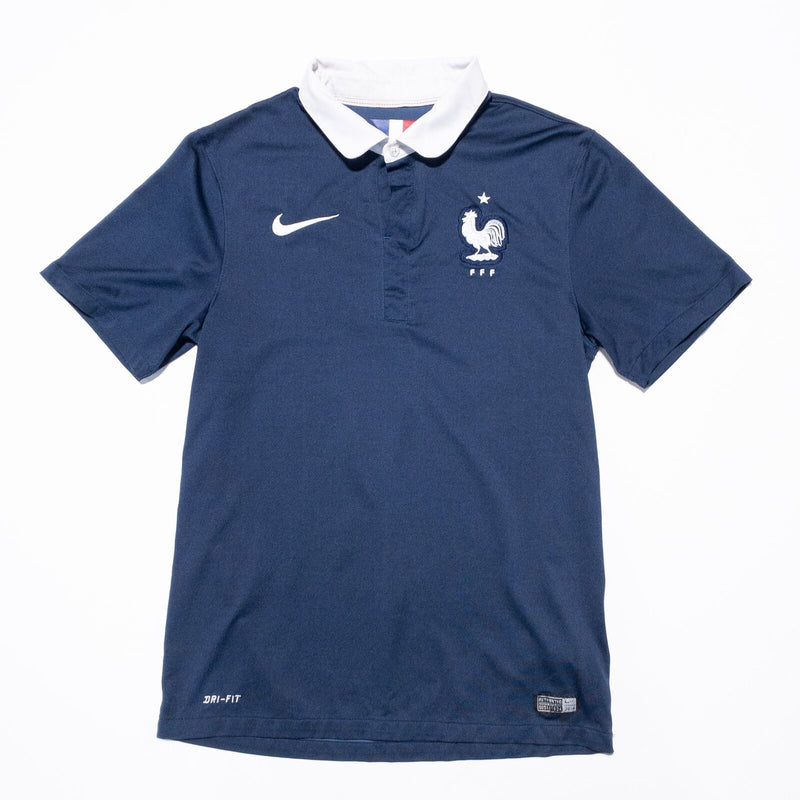 France Soccer Jersey Nike Men's Small Home 2014/16 Blue FFF Collared Football