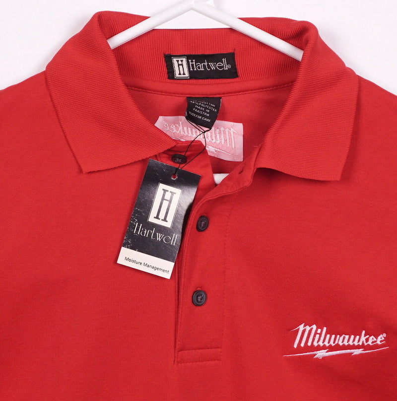 Milwaukee Tools Men's Large Red Embroidered Logo M12 M18 Hartwell Polo Shirt