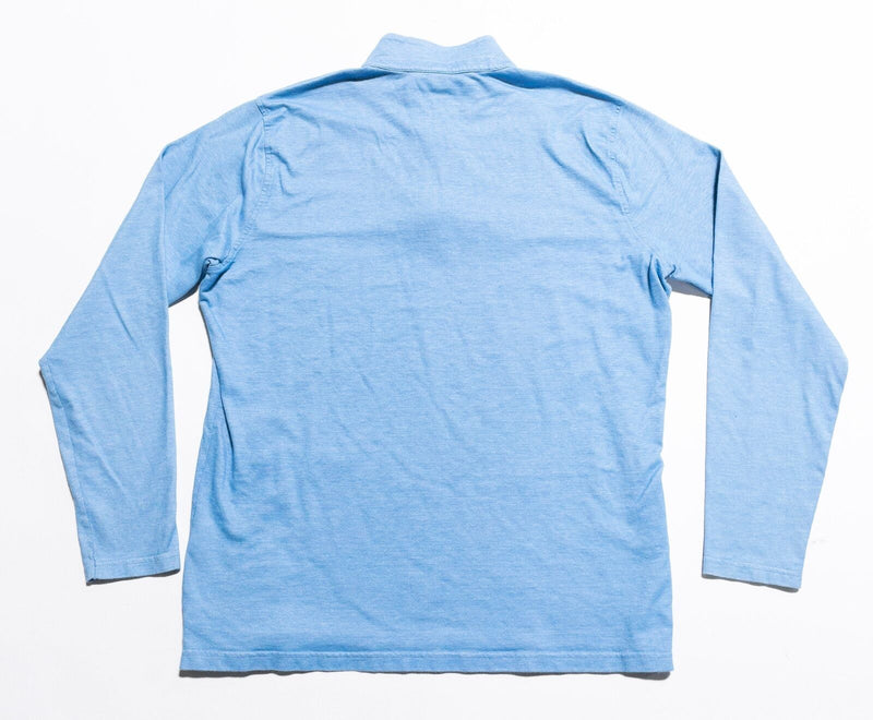 Peter Millar Collection Sweater Men's Large Pullover 1/4 Zip Blue Cotton Silk