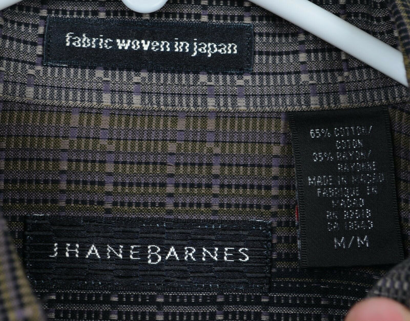 Jhane Barnes Men's Medium Rayon Blend Geometric Disco Party Button-Down Shirt