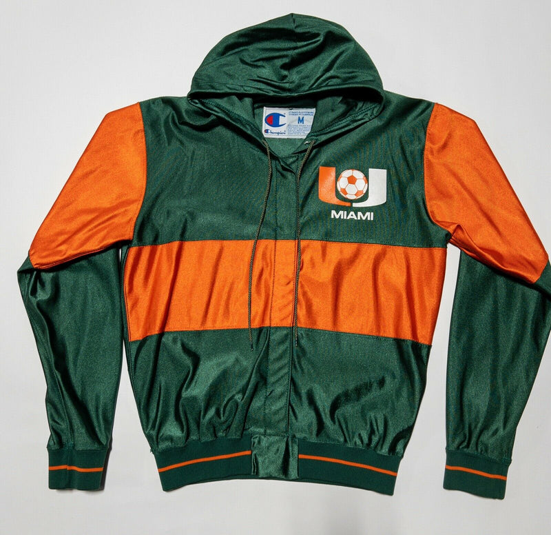 Miami Hurricanes Soccer Champion Vintage 90s Snap Jacket Green Orange Men Large