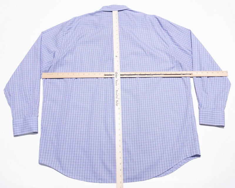 Peter Millar Seaside Finish Shirt Men's 2XL Button-Down Purple Check Long Sleeve
