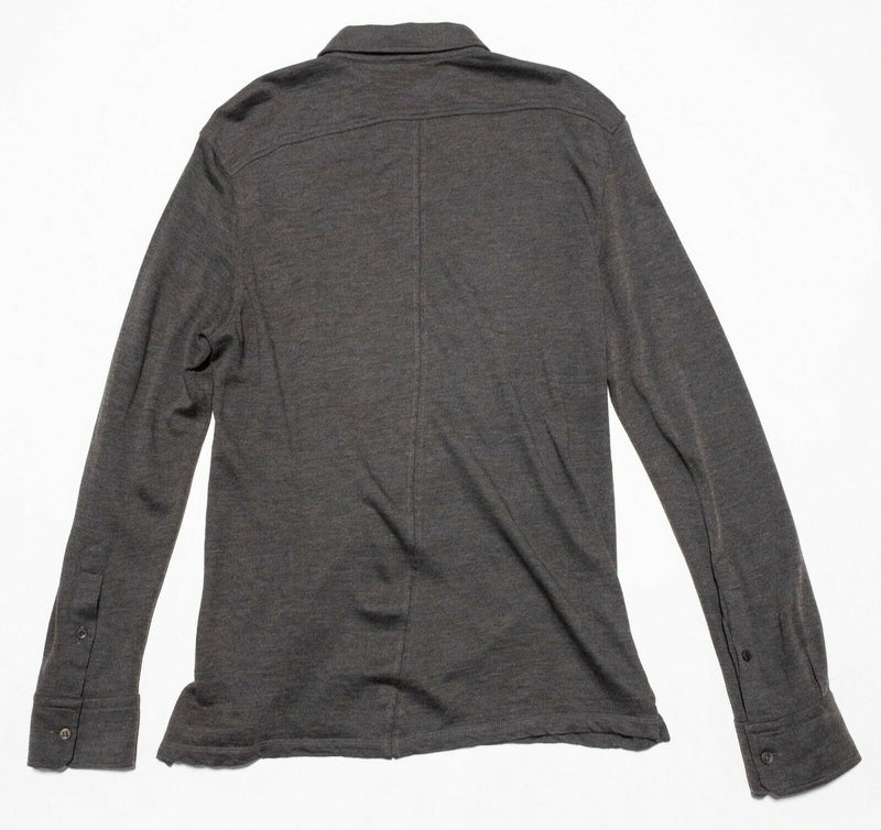 Ermenegildo Zegna Men's Medium/50 Wool Silk Blend Polo Shirt Sweater Brown