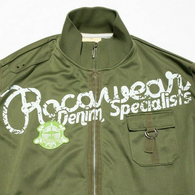 Rocawear Track Jacket Full Zip Olive Green Hip Hop 90s Men's 2XL