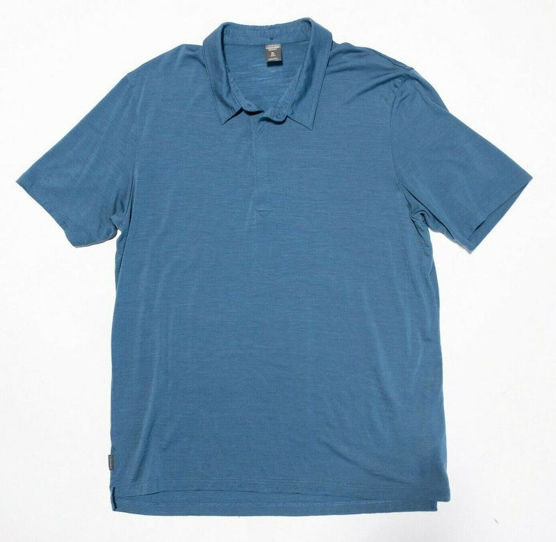 Icebreaker Merino Men's Shirt XL Blue Short Sleeve Hiking Outdoor Casual