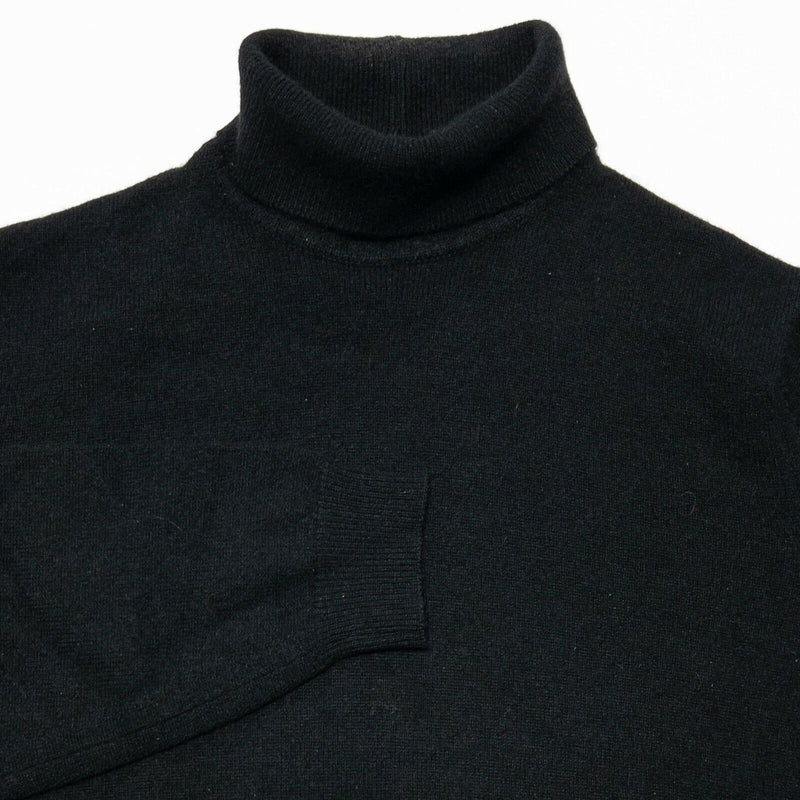 Brooks Brothers Cashmere Turtleneck Sweater Black Knit Vintage 80s Men's Large