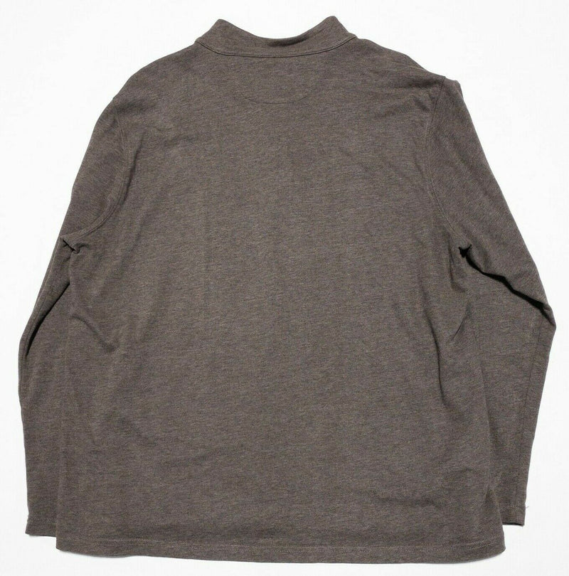 Faherty Sweater Men's 2XL Cotton Modal Blend Brown 1/4 Zip Long Sleeve