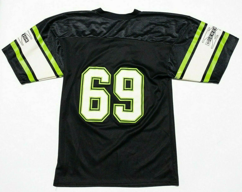 WWE Degeneration X Suck it DX 69 Football Jersey 90s Black Lime Green Fits S/M