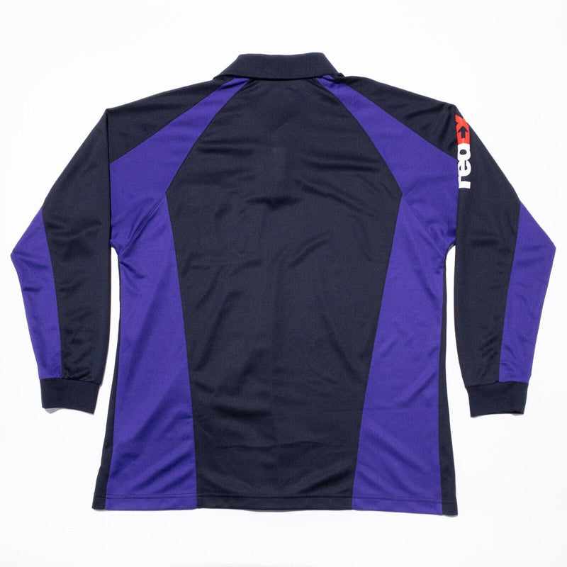FedEx Freight Stan Herman Polo Shirt Men’s XL Logo Long Sleeve Black Purple