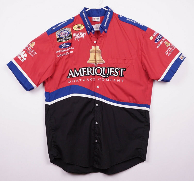 Apex Design Men's Sz Large Ameriquest Roush Racing Embroidered Mechanic Shirt